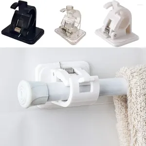 Shower Curtains 4Pcs Nail-free Curtain Bathroom Accessories Bracket Holder Wall Clamp Hook Rod Clip
