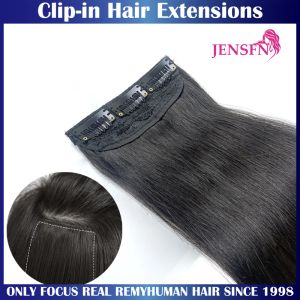 Piece JENSFN Straight Clip In Hair Extensions Human Hair 30g/Pc Clipin One Piece Weft High Quality Natural Black Blond Color