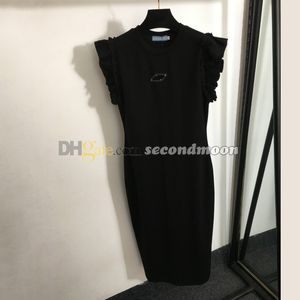 Mulheres apertado vestido sexy sem costas vestidos designer metal distintivo vestido moda vestidos divididos