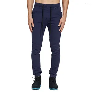 Calças masculinas 2024 homens casuais calças de algodão cor sólida magro ajuste primavera outono de alta qualidade jogger carga masculino