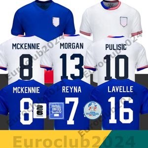 2024 USA Jersey Ertz Altidore Press Wood Morgan Lloyd 24 25 Pulisic McKennie America 축구 셔츠 미국 Camisetas USMNT 플레이어 남성 여자 아이 키트