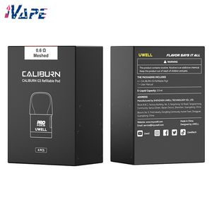 Cartuccia a spirale integrata Uwell Caliburn G3 Pod ricaricabile da 2,5 ml - Rete da 0,6/0,9/1,2ohm, riempimento laterale, design senza perdite, compatibile con i kit Tenet G3 GK3, confezione da 4