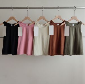 Lu Womens Yoga Sleeeveless 최고 패션 조끼 여성 체육관 T Shirit Crewneck Tank 운동 캐주얼 여름