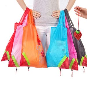 Borsa per la spesa pieghevole a forma di uva fragola, borsa per la spesa pieghevole, borsa grande in nylon pieghevole riutilizzabile per la spesa 0619