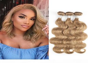 8 Ash Blonde Body Wave Hair Weave Bundles 3 4 Pieces 1624 Inch Indian Peruvian Remy Human Hair Extensions6066188