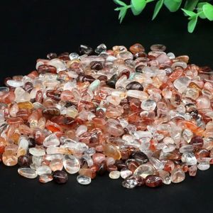 Decorative Figurines Natural Red Glue Flower Stone Quartz Crystal Energy Mineral Reiki Healing Degaussing Gem 4-7mm 100g