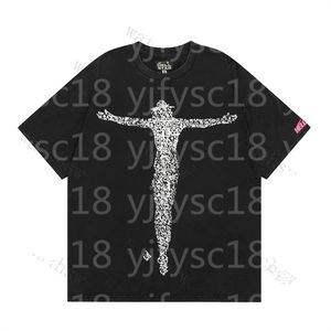 Amerikanska modemärke Abstract Body antar roligt tryck vintage högkvalitativ dubbel bomullsdesigner Casual Short Sleeve T-shirts för män och kvinnor M-12