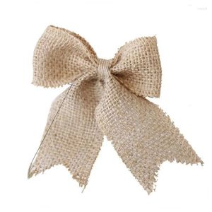 Decorazione per feste 1pc Bowknot in pizzo di lino adorabile di alta qualità per bambini Ragazze Accessori per capelli dolci e carini Fiocco per confezioni regalo Natale