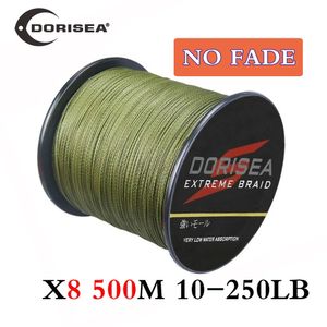 DORISEA NO FADE 8 нитей 500 м 10250 фунтов PE Extreme многоволоконная плетеная леска из проволоки Pescaria Material De Pesca 240313