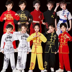 Etniska kläder Kinesiska Wushu Uniform Kids Kungfu kläder Martsport Suit Printing Shadow Boxing Changquan Costume Girl Boy