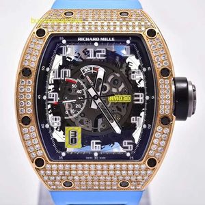 Orologio da polso pilota Moissanite RM Serie di orologi da polso RM030 Rose Gold Diamond Limited Edition Fashion Leisure Sports Owatch da polso