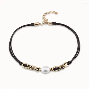 Chains 2024 Spain Unode 50 Jewelry Elegant Niche Pearl Leather Rope Necklace Sweet Cool Women's Accessories