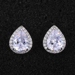 Cao Shis Best-selling Earrings Exquisite Drop Shaped Zircon Womens Straight O09e