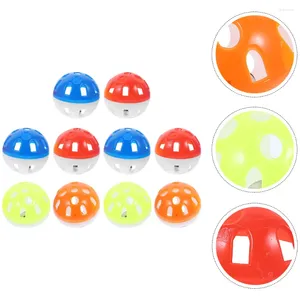 Outros suprimentos de pássaros 10 pcs gato interior oco sino bola brinquedos pássaros moagem plaything plástico periquito para gaiola