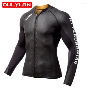 Kadın Mayo Oulylan 2024 Wetsuit Ceket 2mm Termal Uzun Kollu Neopren Gömlek Islak Takım Üstler Dalış Takımları Erkekler için Şnorkel