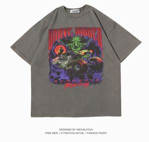 Michalkova Tie boya anime punk büyük boy erkek hip hop moda gotik baskı tişört erkek sokak kıyafetleri grafik tees c01194835012