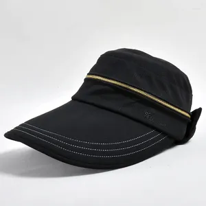 Ball Caps Damskie letnią czapkę zdejmowana czapka z zamkiem pustym CyCyliCng anty-UV Sun Hats Ladieble Folbleble Big Brim Visor