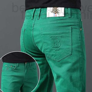 Herren Jeans Designer Designer Marke Mode 2023 Neue Herbst/Winter Vielseitige Grüne Slim Fit Kleine Fuß Lange Hosen Y8B5 G5Z8
