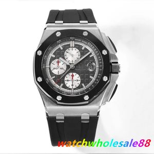 럭셔리 남성용 시계 쿼츠 시계 44mm 세라믹 다이얼 스테인리스 스틸 케이스 고무 스트랩 음주 방수 스트랩 박스 DHGATE 시계 Montre de Luxe Watch Factory