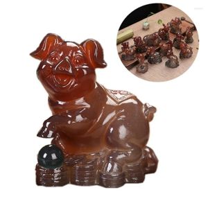 Chá animais de estimação mudança de cor doze zodíaco acessórios para animais de estimação decoração conjunto de resina chinesa objetos decorativos