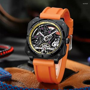 Wristwatches AILANG Luxury Personalized Men Watch Fashion Hollow Mechanical Silicone Strap 30M Waterproof Gift Relogio Masculino