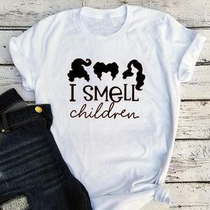 Damen-T-Shirts „I Smell Children“-Shirt „Just A Bunch Of Halloween“-T-Shirt 2024 Herbst-Vintage-Tops ist meine Lieblings-Damenbekleidung Streetwear-Top L