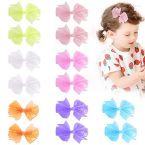 Hair Accessories 2pcs Waterproof Jelly Bows For Girls Glitter Pool Swim PVC Hairpins Holiday Summer Headwear Side Clip