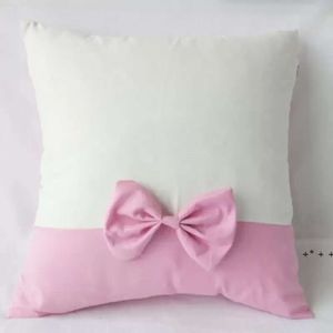 DIY Sublimation Blanks Covers 40X40cm Bow Printing Cushion Pillowcases With Zipper Pillow Case Cg001