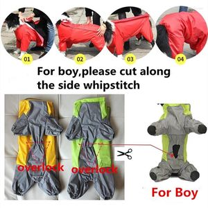 Dog Apparel Dogs Large Big Raincoat Jumpsuit Suits Poncho Overalls Pet 6XL Waterproof Clothes Rain Hooded Jacket Cape For