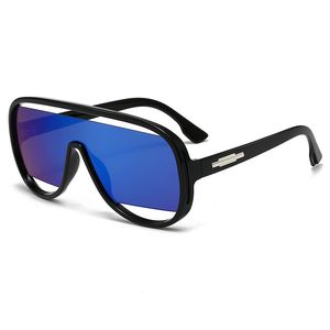 Designer-Sonnenbrille, Damen-Herren-Sonnenbrille, Luxus-Sonnenbrille, Persönlichkeit, hohle Sonnenbrille, Outdoor-Sport-Sonnenbrille, modische einteilige Brille 3908, Schwarz, Blau