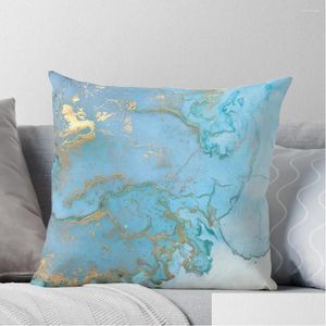 Cushion/Decorative Pillow Marble And Gold Throw Er Luxury Decorative Case S For Living Room Drop Delivery Home Garden Textiles Otad6