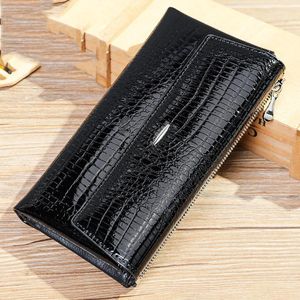 Wallets Clutch Purse Female Leather Wallet Top Layer Cowhide Hand Bag Multi-functional Large Capacity Handbag Woman Long Luxury