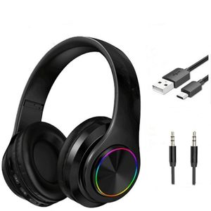 B39 Foldable And Pluggable Card Wireless Bluetooth Headset Light-emitting Headphone Computer Gaming Headsets Headsethead Mounted Earphone DHL/UPS