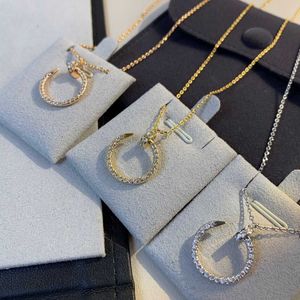 Brand Original Carter Nail Necklace Couple Able Personality S Thick Plated Gold Head Tail Diamond Pendant Collar Chain