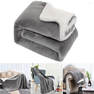 Blankets Double Side Soft Flannel Blanket Lightweight Grey Fleece Thicken For Adult Children Home Office