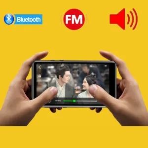 Högtalare Bluetooth MP4 -spelare Android Full Touch Screen Hifi Music Recorder Video Mp3 Player FM Radio TF Card Speaker Gratis svart väska