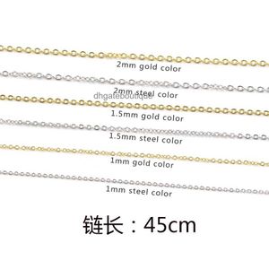 18K genuine gold in furnace 1/1.5/2mm cross chain titanium steel chain accessories necklace is bright and fadeless