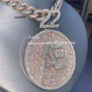 Designer Jewelry Hot Selling S925 Custom Rose Gold 925 Sterling Silver Mens VVS Moissanite Iced Out Hip Hop Photo Letter Pendant