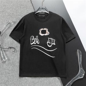 Designer de luxo masculino t-shirt camiseta letras 3d impressas masculinas femininas camisetas 100% algodão casual manga curta homem homens tops camisetas para homens mulheres preto branco