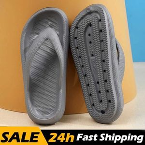 Slippers Mens Platform Flip Flops Summer Soft Sole Eva For Men Outdoor Casual Beach Shoes Man Home Non-Slip Bathroom Slides H240322