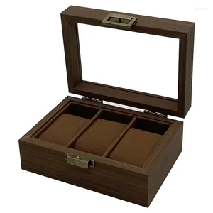 Uhrenboxen Box Aufbewahrungskoffer Holz Organizer Schmuck Display Sammlung Uhren Halter Paket 1/2/3 Gitter Retro Geschenk
