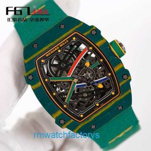 Famous Fancy Watch RM Wristwatch RM67-02 Ntpt Carbon Fiber Quartz Titanium Metal Dial Machinery World Famous Chronograph
