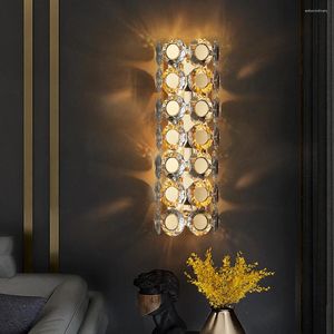 Wandleuchte Luxus-LED-Kristall für Wohnzimmer Schlafzimmer Moderne Dekoration Wandleuchte Gold Kreative Cristal Beleuchtungskörper