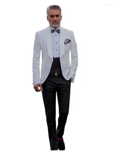 Men's Suits Slim Fit 3-Piece Suit Shawl Lapel One Button Tuxedo Jacket Tux Vest & Trousers