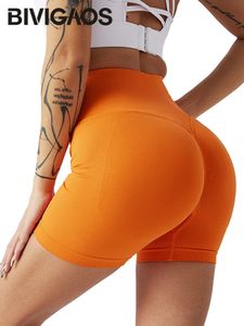 Bivigaos Summer High midja Push Up Fitness Mini Shorts Womens Sexig sport Kort leggings Peach Butt Lifter Biker Shorts 240311
