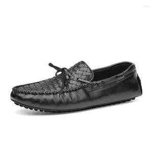 Casual Shoes Luxury Designer Men Penny Loafers Cow Leather Fashion Mens Boat Man Slip On Flat Driving