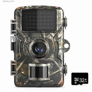 Hunting Trail Cameras 16MP 1080P Wildlife Hunting Camera 16/32GB TF Card Sports Activation Safety Camera IP66 Waterproof Infrared Trail Night Vision Q240321