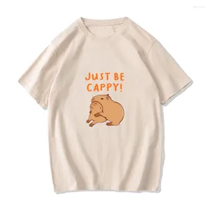 Women's T Shirts Capybara Just Be Cappy T-shirt Kawaii Casual Cotton Sof Graphic Printing Clothing Men/women High Quality Short Sleeve Tees