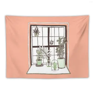 Tapestries Plant Window Tapestry Aesthetic Room Decorations Things To Decorate The Wall Hanging