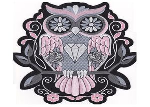 Fashion Night Owl Pink Back Brodered Flight Suit Patch Motorcykel Biker Patch Iron On Vest Jacke Bird of Minerva Badge 8596845